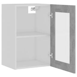 Berkfield Home Hanging Glass Cabinet Concrete Grey 40x31x60 cm Engineered Wood - Size: 40 x 31 x 60 cm - thumbnail 5