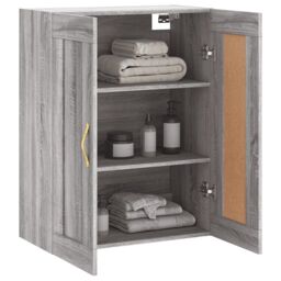 Berkfield Home Wall Mounted Cabinet Grey Sonoma 69.5x34x90 cm Engineered Wood - thumbnail 5