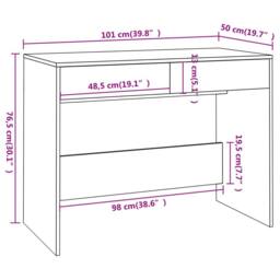 Berkfield Home Sturdy Desk Grey Sonoma 101x50x76.5 cm Engineered Wood - thumbnail 8