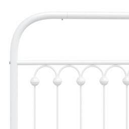 Berkfield Home Metal Bed Frame without Mattress with Headboard White 120x190cm - Size: 120x190 cm - thumbnail 7