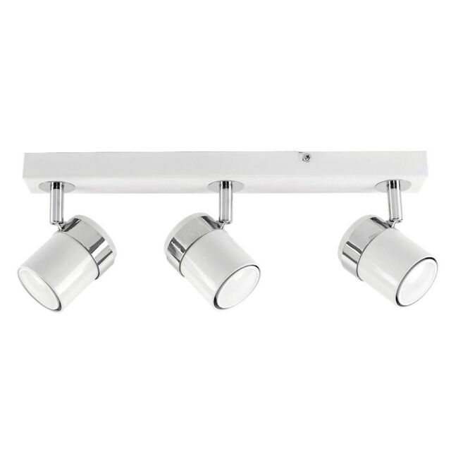 ValueLights Rosie Spotlight 3 Way White Ceiling Bar Spotlight - image 1