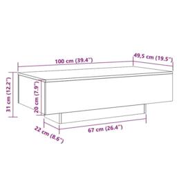 Berkfield Home Modern Coffee Table Grey Sonoma 100x49.5x31 cm Engineered Wood - thumbnail 9