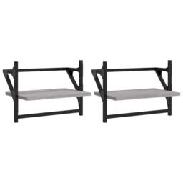 Berkfield Home Wall Shelves with Bars 2 pcs Grey Sonoma 40x25x30 cm - Size: 40 x 25 x 30 cm - thumbnail 3