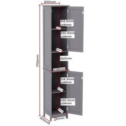 Kelvenix Modern Bathroom Tall Cabinet in Grey - thumbnail 2
