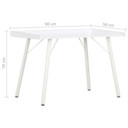 Berkfield Home Desk White 90x50x79 cm - Size: 90 x 50 x 79 cm - thumbnail 6