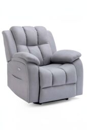 More4Homes Brookline Electric Technology Fabric Auto Recliner USB Lounge Chair in Grey - thumbnail 2
