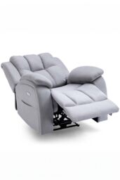 More4Homes Brookline Electric Technology Fabric Auto Recliner USB Lounge Chair in Grey - thumbnail 3