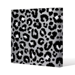 Benjamin Tate Design Silver Leopard Print Slim Style Canvas Print 75x75cm in Natural - Size: 75x75 cm - thumbnail 1