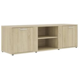 Berkfield Home TV Cabinet Sonoma Oak 120x34x37 cm Engineered Wood in Brown - Size: 120 x 34 x 37 cm - thumbnail 2