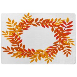 Benjamin Tate Design Orange & Red Autumn Leaves Designer Rug in Natural - Size: Large - thumbnail 1