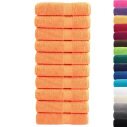 Berkfield Home Premium Bath Towels SOLUND 10 pcs 100x150 cm 600 gsm in Orange - thumbnail 2