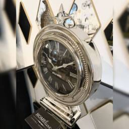 HOME LUXE INTERIOR Hollywood Crown Mantle Clock Silver - thumbnail 2