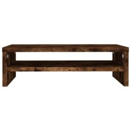 Berkfield Home Monitor Stand Smoked Oak 42x24x13 cm Engineered Wood in Brown - Size: 42 x 24 x 13 cm - thumbnail 4