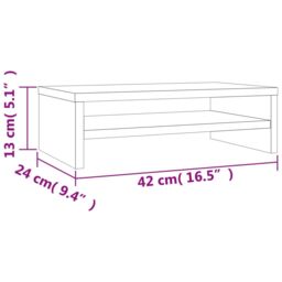 Berkfield Home Monitor Stand Smoked Oak 42x24x13 cm Engineered Wood in Brown - Size: 42 x 24 x 13 cm - thumbnail 6
