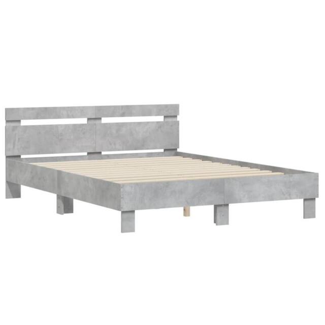 Berkfield Home Durable Bed Frame without Mattress Concrete Grey 150x200 cm King Size - image 1