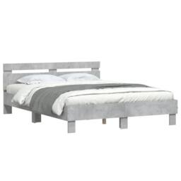 Berkfield Home Durable Bed Frame without Mattress Concrete Grey 150x200 cm King Size - thumbnail 4