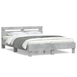 Berkfield Home Durable Bed Frame without Mattress Concrete Grey 150x200 cm King Size - thumbnail 3