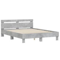 Berkfield Home Durable Bed Frame without Mattress Concrete Grey 150x200 cm King Size - thumbnail 1