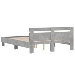 Berkfield Home Durable Bed Frame without Mattress Concrete Grey 150x200 cm King Size - thumbnail 7