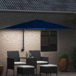 Berkfield Home Garden Parasol Azurblau 2.5 x 2.5 m Fabric in Blue - thumbnail 3