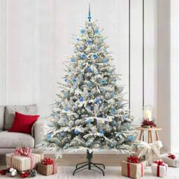 Berkfield Home Artificial Pre-lit Christmas Tree with Ball Set Green 240 cm - thumbnail 1