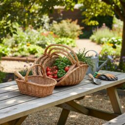 Red Hamper Wicker Set of 3 Wentworth Garden Trugs in Brown - thumbnail 2