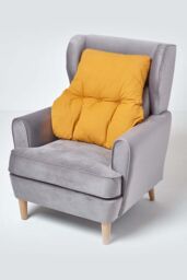 Homescapes Cotton Back Support Cushion in Mustard - thumbnail 2
