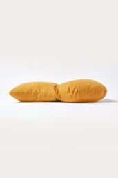 Homescapes Cotton Back Support Cushion in Mustard - thumbnail 4