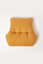 Homescapes Cotton Back Support Cushion in Mustard - thumbnail 3