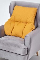 Homescapes Cotton Back Support Cushion in Mustard - thumbnail 1