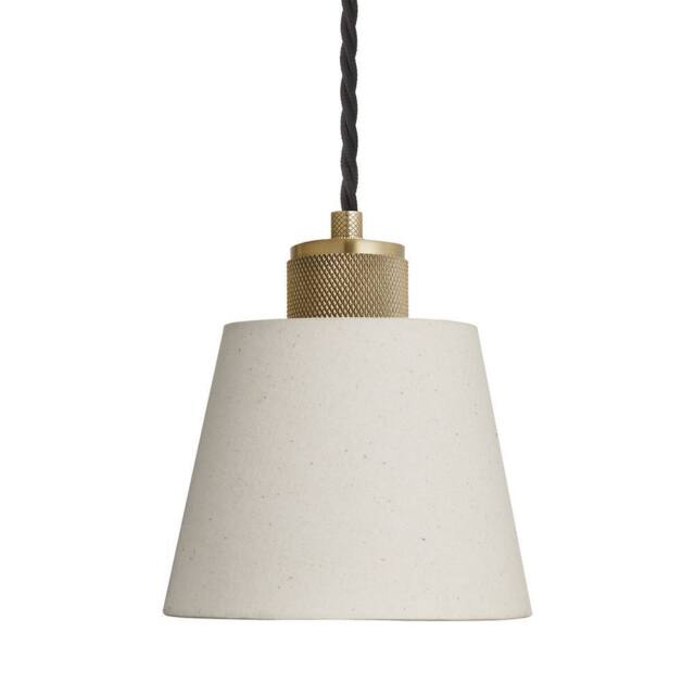 Industville Knurled Natural Cotton Empire Pendant Light in Gold - Size: Medium - image 1