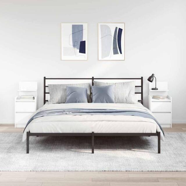 Berkfield Home Durable Bedside Cabinets with 2 Drawers 2 pcs White 38x34x80 cm - Size: 38 x 34 x 80 cm - image 1