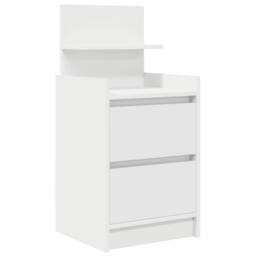 Berkfield Home Durable Bedside Cabinets with 2 Drawers 2 pcs White 38x34x80 cm - Size: 38 x 34 x 80 cm - thumbnail 5