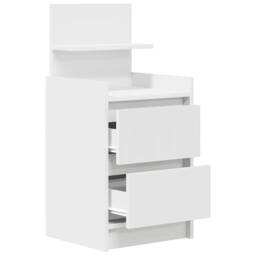 Berkfield Home Durable Bedside Cabinets with 2 Drawers 2 pcs White 38x34x80 cm - Size: 38 x 34 x 80 cm - thumbnail 6