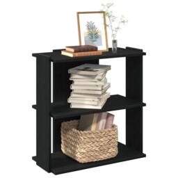 Berkfield Home Bookcase 3-Tier Black 60x30x60 cm Engineered Wood - Size: 60 x 30 x 60 cm - thumbnail 2