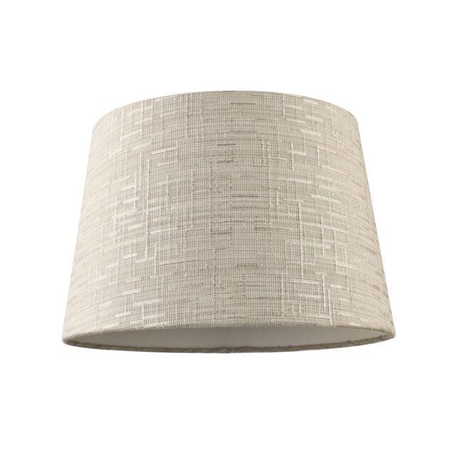 Happy Homewares Silver Grey Jacquard Cotton Drum Lamp Shade for Lamp Base or Pendant - Size: 12 inches - image 1