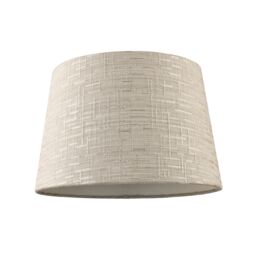 Happy Homewares Silver Grey Jacquard Cotton Drum Lamp Shade for Lamp Base or Pendant - Size: 12 inches - thumbnail 1