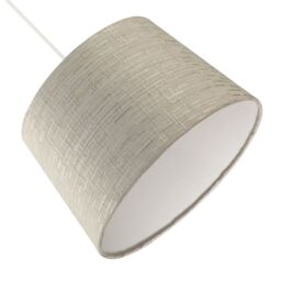 Happy Homewares Silver Grey Jacquard Cotton Drum Lamp Shade for Lamp Base or Pendant - Size: 12 inches - thumbnail 5