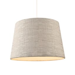 Happy Homewares Silver Grey Jacquard Cotton Drum Lamp Shade for Lamp Base or Pendant - Size: 12 inches - thumbnail 2