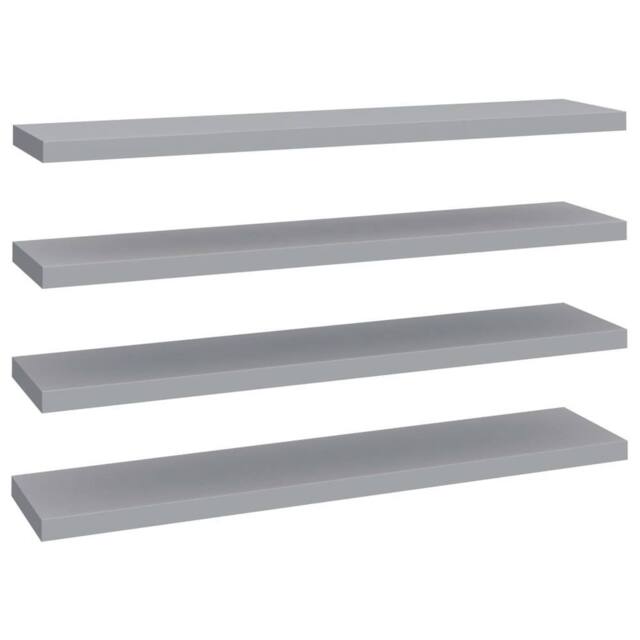 Berkfield Home Floating Wall Shelves 4 pcs Grey 120x23.5x3.8 cm MDF - image 1