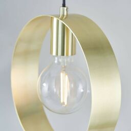 Loops Hanging Ceiling Pendant Light Brushed Brass Hoop Shade Industrial Chic Lamp in Metallics - thumbnail 4