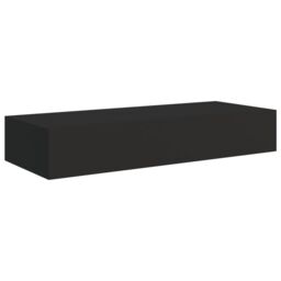 Berkfield Home Wall-mounted Drawer Shelf Black 60x23.5x10cm MDF - Size: 60x23.5x10 cm - thumbnail 2