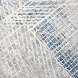 Kukoon Silver Grey Blue Distressed Abstract Geometric Motif Rug in Light Grey - Size: 60 cm x 110 cm - thumbnail 4