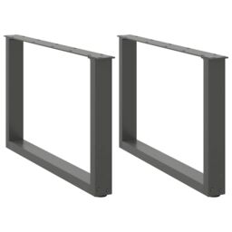 Berkfield Home Coffee Table Legs U-Shaped 2 pcs Anthracite 60x(42-43) cm Steel - thumbnail 1