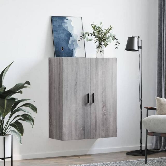 Berkfield Home Wall Mounted Cabinet Grey Sonoma 69.5x34x90 cm - image 1