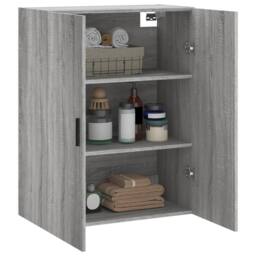 Berkfield Home Wall Mounted Cabinet Grey Sonoma 69.5x34x90 cm - thumbnail 5