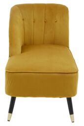 Orsina Cream Velvet Chaise Lounge, Chaise Lounge Sofa for Home, Right Arm Chaise Sofa in Yellow - thumbnail 3