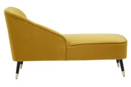 Orsina Cream Velvet Chaise Lounge, Chaise Lounge Sofa for Home, Right Arm Chaise Sofa in Yellow - thumbnail 4