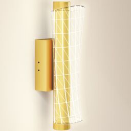 HOMCOM Led Wall Lamp 2 Pack, Modern Indoor Geometric Wall Light, Gold Tone - thumbnail 2