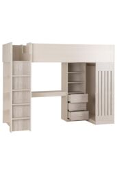 Seconique Jupiter High Sleeper Bed in Taupe - Size: Single - thumbnail 3